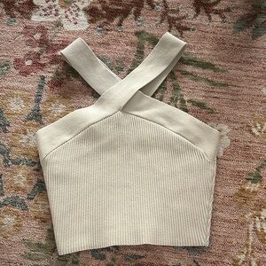 Babaton/Aritzia Sculpt Knit Ribbed Cross-Back Top